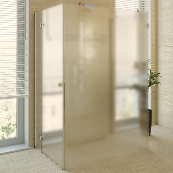 LUX RECTAN GK-104CP хром блестящий стекло матовое левое открывание двери