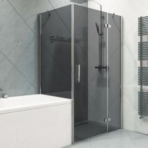 LUX RECTAN GK-003VPP999-CH02 хром блестящий стекло графитовое правое открывание двери
