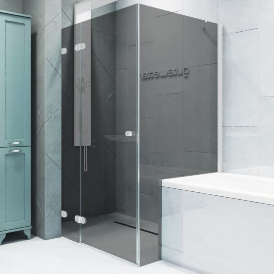 LUX RECTAN GK-003V1P-2522 белый матовый стекло графитовое левое открывание двери