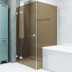 LUX RECTAN GK-003V1P-2522 белый матовый стекло бронзовое матовое левое открывание двери