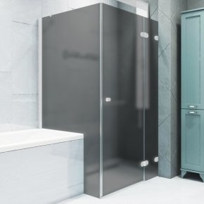 LUX RECTAN GK-003V1P-2522 белый матовый стекло графитовое матовое правое открывание двери