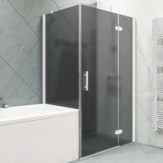 LUX RECTAN GK-003VP999-CH02 белый матовый стекло графитовое матовое правое открывание двери