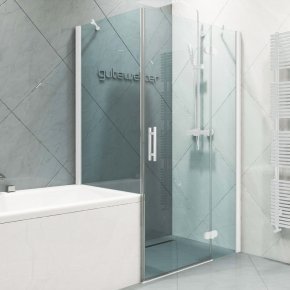 LUX RECTAN GK-003VP999-CH02 белый матовый стекло бесцветное правое открывание двери