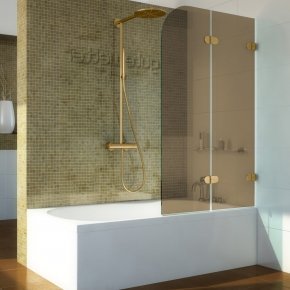 LUX PEARL GV-002 золотой гальванический стекло бронзовое правое открывание двери