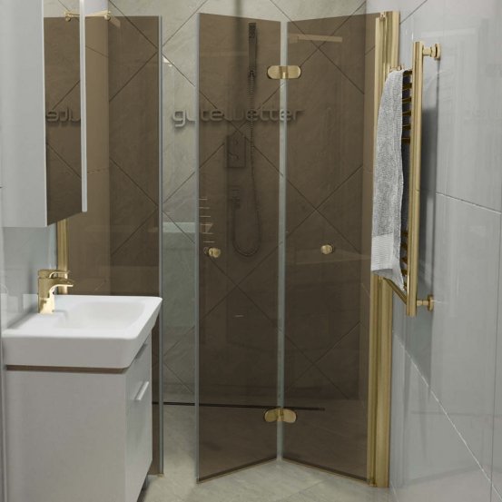 LUX DOOR GK-103C золотой металлик стекло бронзовое правое открывание двери