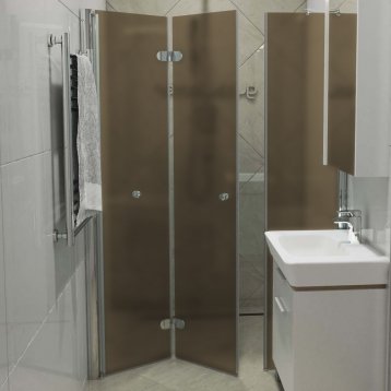 LUX DOOR GK-103C хром блестящий стекло бронзовое матовое левое открывание двери