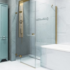 LUX SQUARE GK-003V1P-2522 золотой гальванический стекло выбеленное левое открывание двери