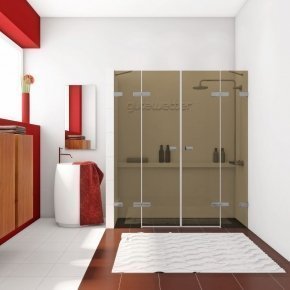 TREND DOOR GK-864TWO хром матовый стекло бронзовое