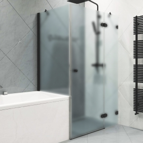 LUX SQUARE GK-003VP999 черный матовый стекло матовое правое открывание двери