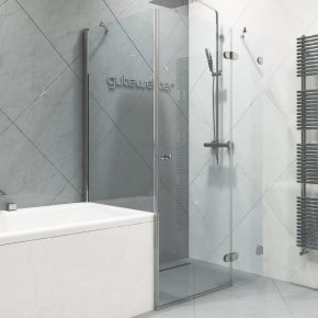 LUX SQUARE GK-003VP999 хром блестящий стекло выбеленное правое открывание двери