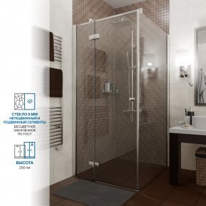 Инфографика 1 Q35 хром блестящий стекло бесцветное левое открывание двери