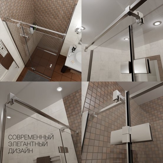 Инфографика 5 Q35 хром блестящий стекло бесцветное левое открывание двери