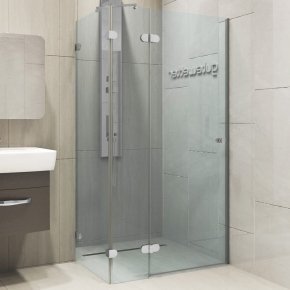 LUX SQUARE GK-883PGS-2522 хром матовый стекло выбеленное левое открывание двери