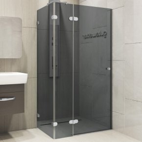 LUX SQUARE GK-883PGS-2522 хром матовый стекло графитовое левое открывание двери