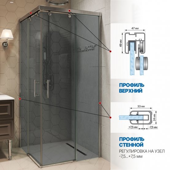 Инфографика 4 SLIDE RECTAN GK-864 хром блестящий стекло  графитовое