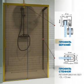 Инфографика 4 SLIDE RECTAN GK-863B золотой металлик стекло бронзовое