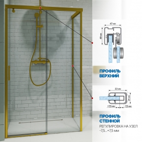 Инфографика 4 SLIDE RECTAN GK-863B золотой металлик стекло бесцветное