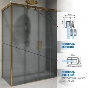 Инфографика 4 SLIDE RECTAN GK-865 бронзовый стекло  графитовое матовое