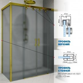 Инфографика 4 SLIDE RECTAN GK-865 золотой металлик стекло  графитовое матовое