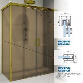 Инфографика 4 SLIDE RECTAN GK-865 золотой металлик стекло бронзовое матовое