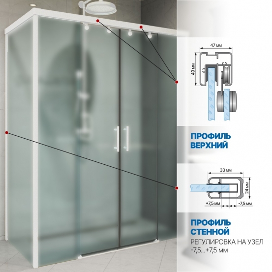 Инфографика 4 SLIDE RECTAN GK-865 белый матовый стекло  матовое