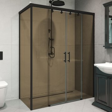 SLIDE RECTAN GK-865 черный матовый стекло бронзовое