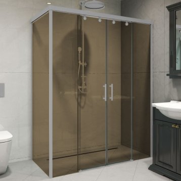 SLIDE RECTAN GK-865 хром матовый стекло бронзовое