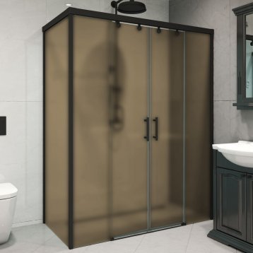 SLIDE RECTAN GK-865 черный матовый стекло бронзовое матовое