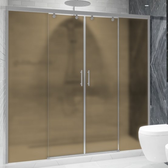 SLIDE DOOR GK-864 хром матовый стекло бронзовое матовое