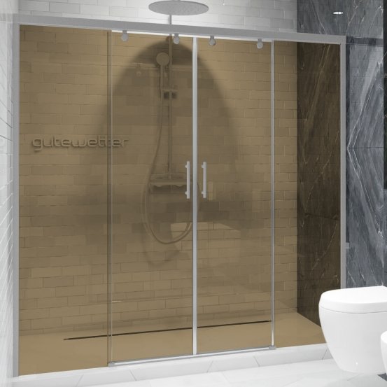 SLIDE DOOR GK-864 хром матовый стекло бронзовое