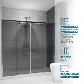 Инфографика 1 SLIDE DOOR GK-864 хром блестящий стекло графитовое матовое