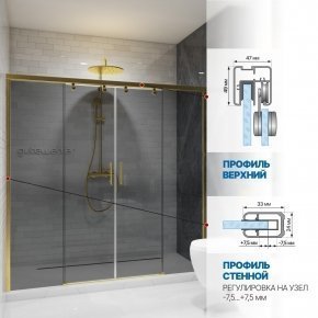 Инфографика 4 SLIDE DOOR GK-864 золотой металлик стекло  графитовое