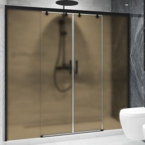 SLIDE DOOR GK-864 черный матовый стекло бронзовое матовое