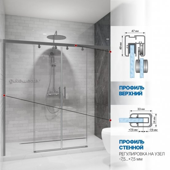 Инфографика 4 SLIDE DOOR GK-864 хром матовый стекло  выбеленное