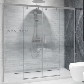 SLIDE DOOR GK-864 хром матовый стекло бесцветное