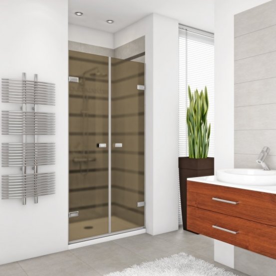 TREND DOOR GK-862 хром блестящий стекло бронзовое матовое