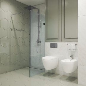 TREND DOOR GK-861NAITL-2722 хром матовый стекло выбеленное