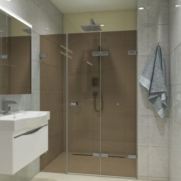 TREND DOOR GK-863C хром матовый стекло бронзовое
