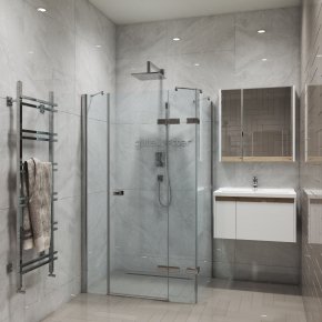 TREND RECTAN GK-864BP хром блестящий стекло выбеленное
