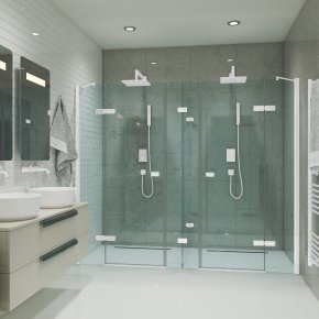 TREND RECTAN GK-886PT белый матовый стекло бесцветное