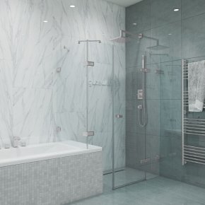 TREND RECTAN GK-864BV хром матовый стекло выбеленное