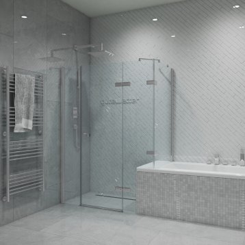 TREND RECTAN GK-864B1VP хром матовый стекло выбеленное