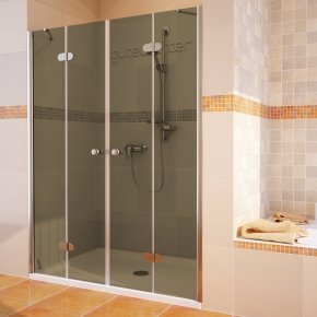 LUX DOOR GK-104 хром блестящий стекло бронзовое