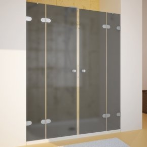 LUX DOOR GK-004 хром матовый стекло графитовое матовое