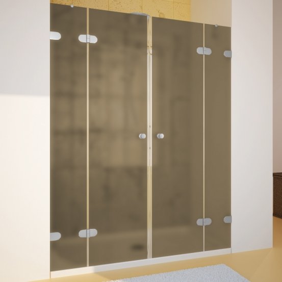 LUX DOOR GK-004 хром матовый стекло бронзовое матовое