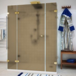 LUX RECTAN GK-005A золотой металлик стекло бронзовое матовое левое открывание двери