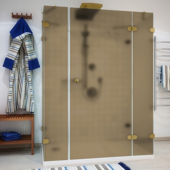 LUX RECTAN GK-005A золотой гальванический стекло бронзовое матовое правое открывание двери