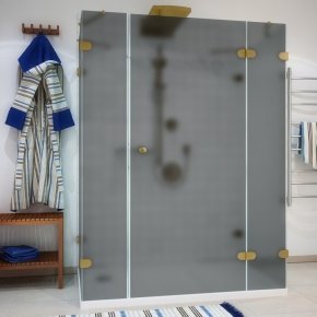 LUX RECTAN GK-005A золотой гальванический стекло графитовое матовое правое открывание двери