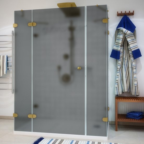 LUX RECTAN GK-005A золотой гальванический стекло графитовое матовое левое открывание двери