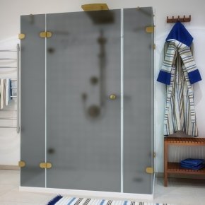 LUX RECTAN GK-005A золотой гальванический стекло графитовое матовое левое открывание двери